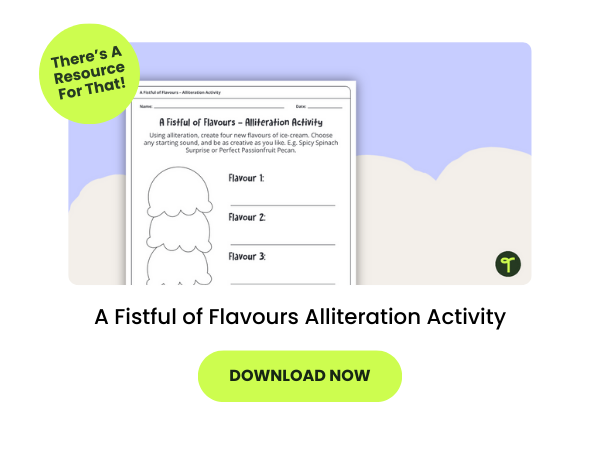 A Fistful of Flavours Alliteration Activity