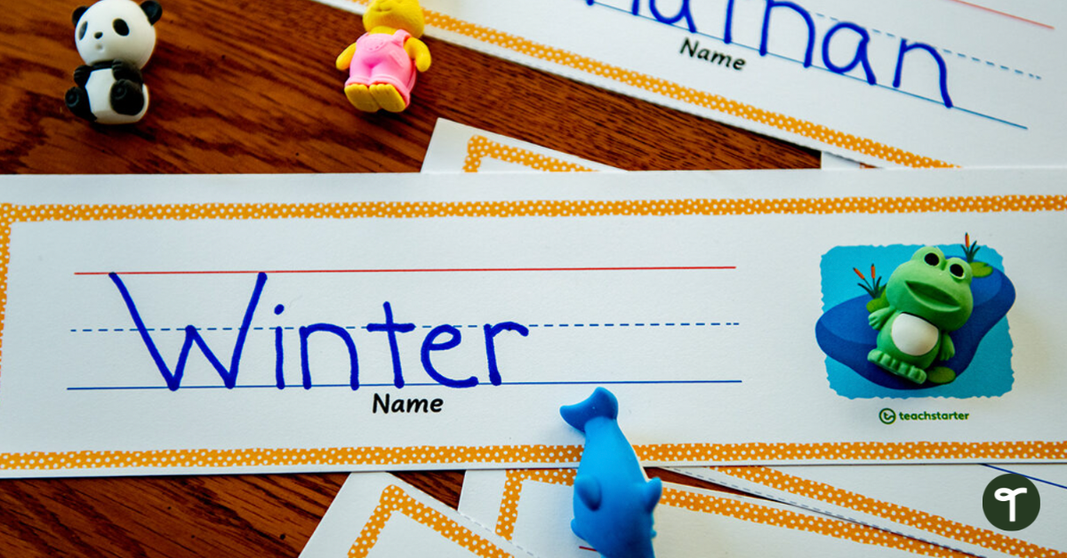 Name plate with the name Winter