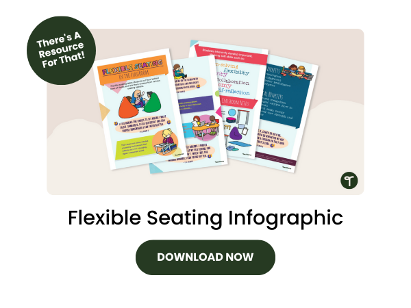 Flexible Seating Infographic preview with dark green 
