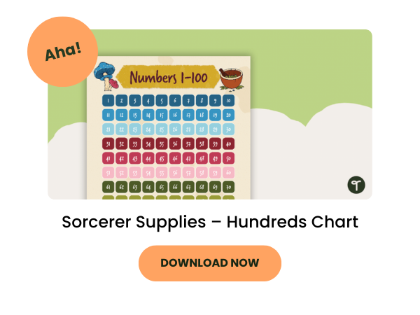 Hundreds chart preview with orange 