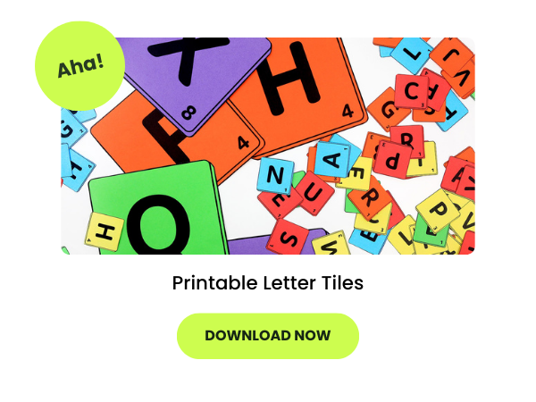 Letter tiles preview with neon green 