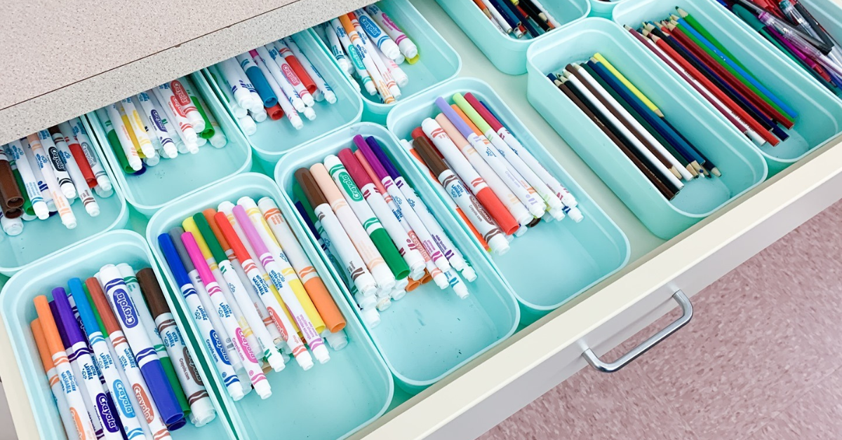 Light Blue Plastic Drawer Containers