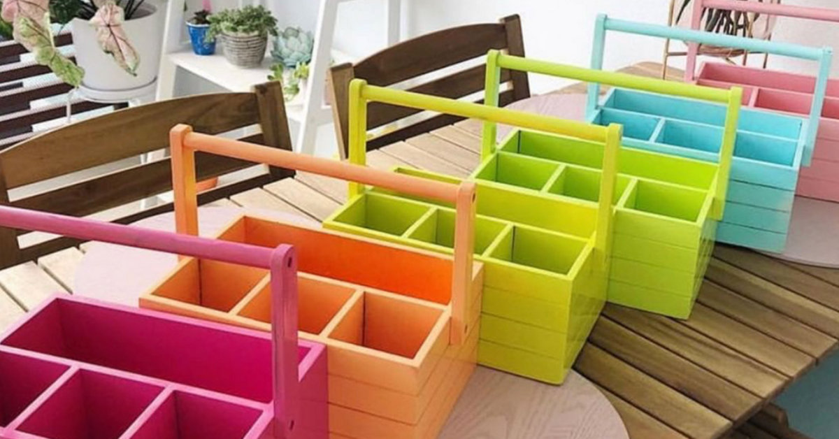 Colorful Wooden Storage Boxes