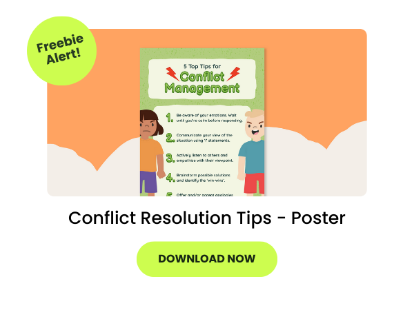 Conflict Resolution Tips poster preview with lime green 