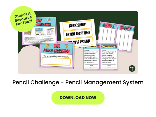 A primary school resource called: Pencil Challenge - Pencil Management System