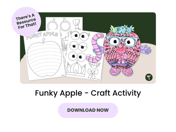Funky Apple Craft Activity preview with pink 