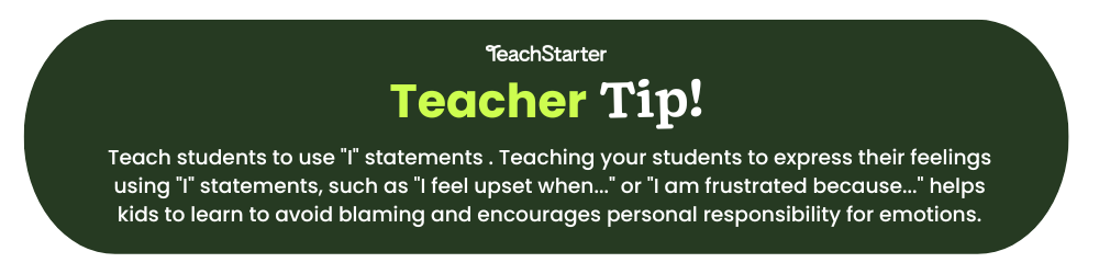 Dark green bubble with teacher tip: Teach students to use 