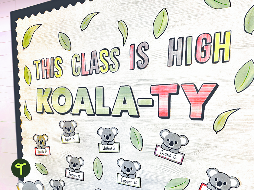 koala back to school classroom decor pack