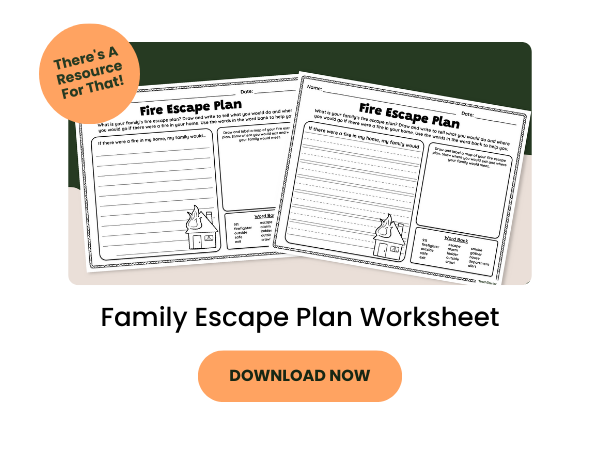 Fire Escape Plan Worksheet with light orange 