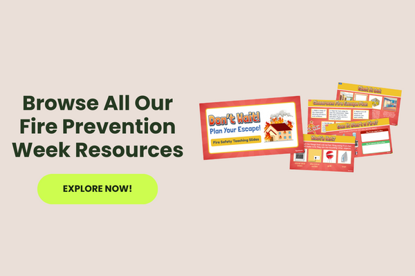 Fire Prevention Week Resources with green 