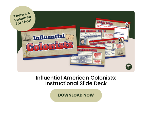 Influential Colonists Slide Deck preview with light brown 