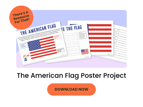 American Flag Poster Project Template with orange 