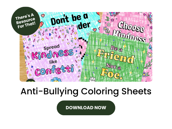 Anti-Bullying Coloring Sheets with green 