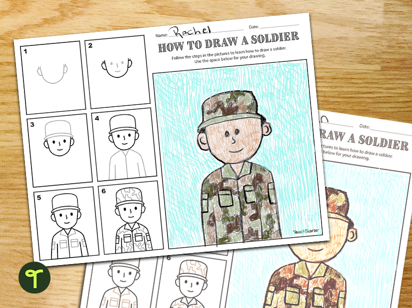 How to draw a soldier directed drawing