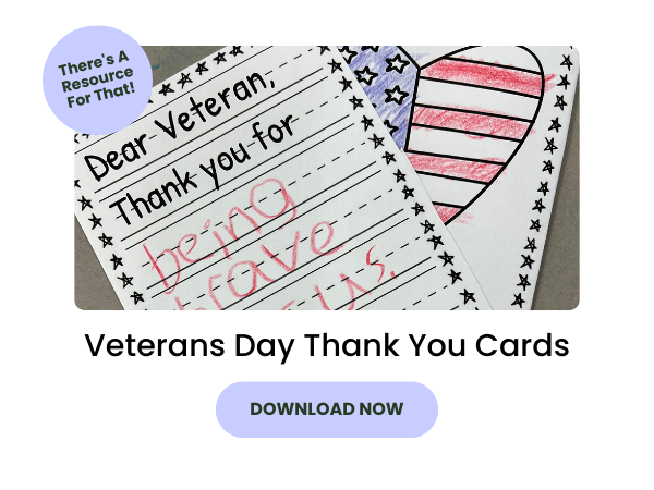Veterans Day Thank You Cards preview with purple 
