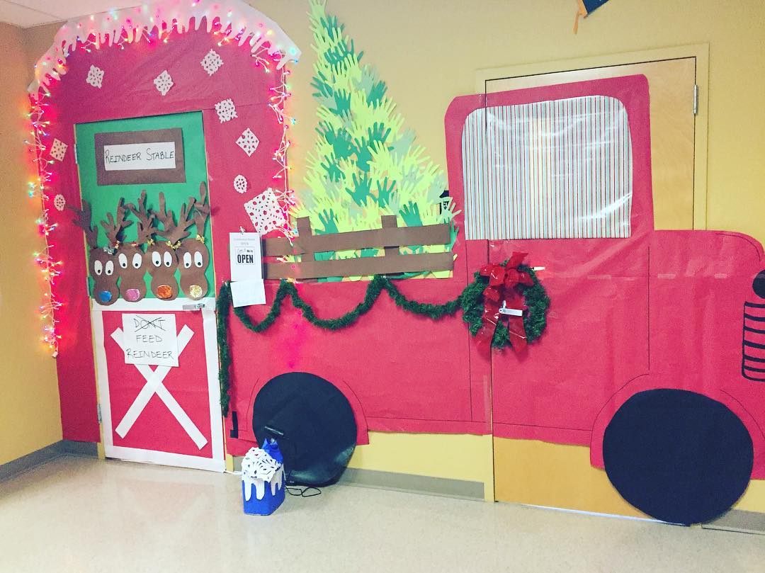 Christmas Truck Classroom Door