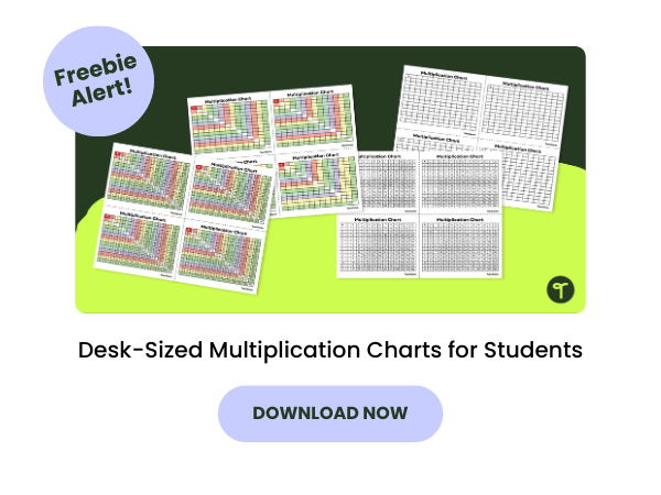 Free Multiplication Table preview with purple 