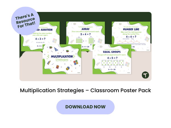 Multiplication Strategies – Classroom Poster Pack with purple 
