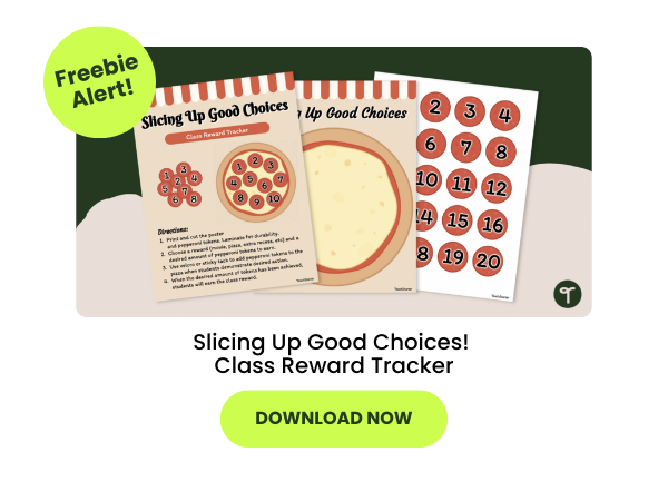 Pizza Class Reward Tracker with green 