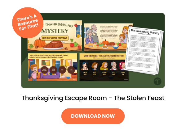Thanksgiving Escape Room with orange 