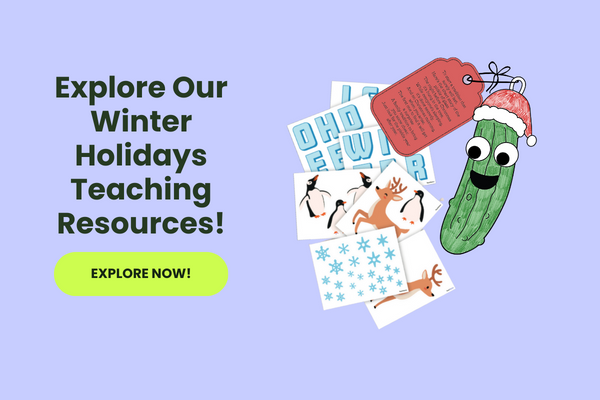 Winter Holidays Teaching Resources with green 