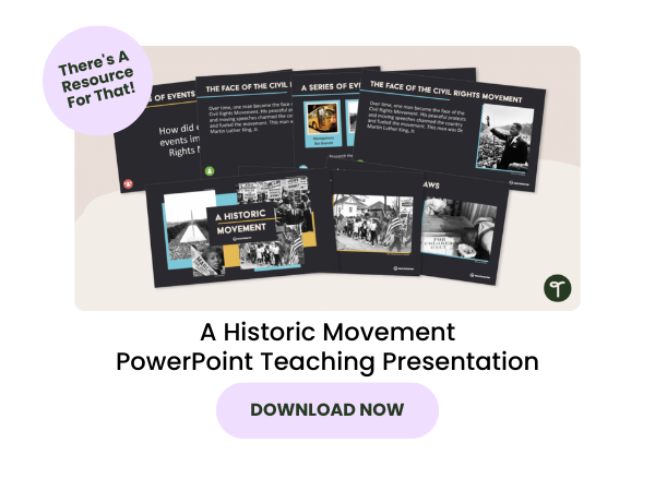A Historic Movement PowerPoint preview with pink 