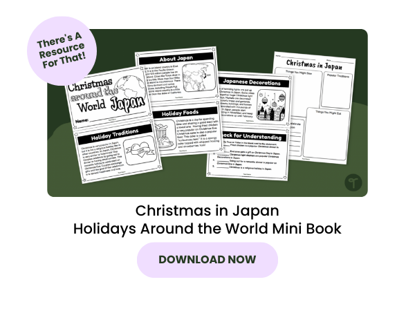 Christmas in Japan Holidays Around the World Mini Book with pink 