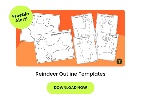 Printable reindeer outline templates for teachers