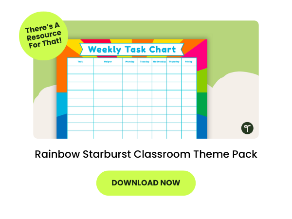 A rainbow classroom theme pack