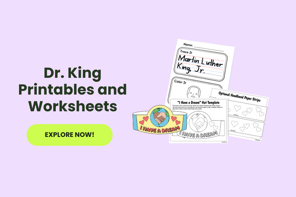 Dr. King Printables and Worksheets with green 