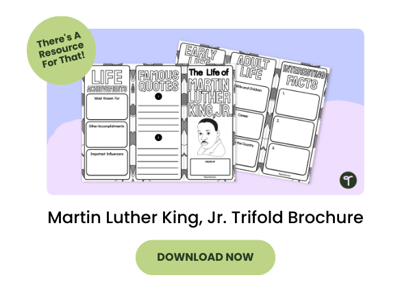 Martin Luther King, Jr. Trifold Brochure Preview with green 