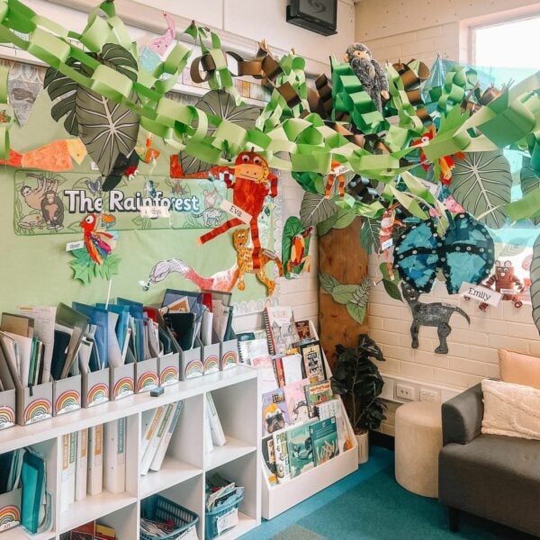 A jungle classroom display