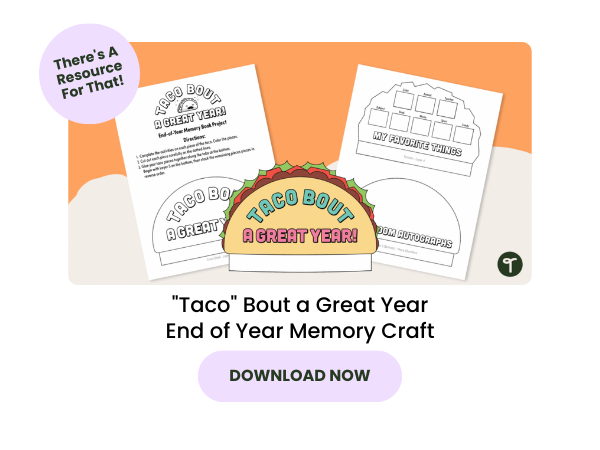 Taco Bout a Great Year End of Year Memory Craft with pink 