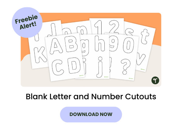 Blank Letter and Number Cutouts with purple 