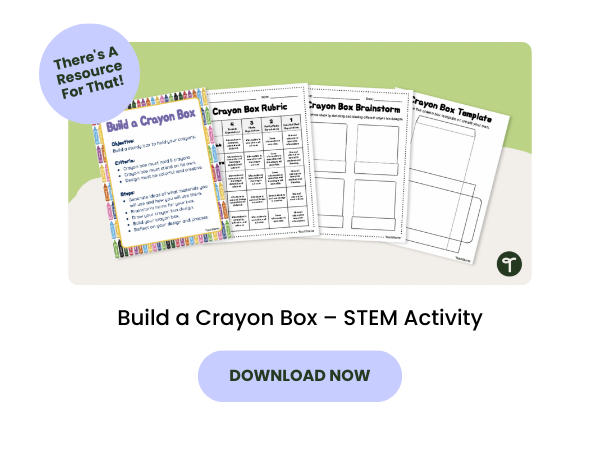 Build a Crayon Box – STEM Activity with purple 