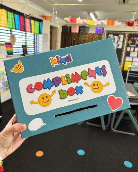Compliments Box in front of classroom
