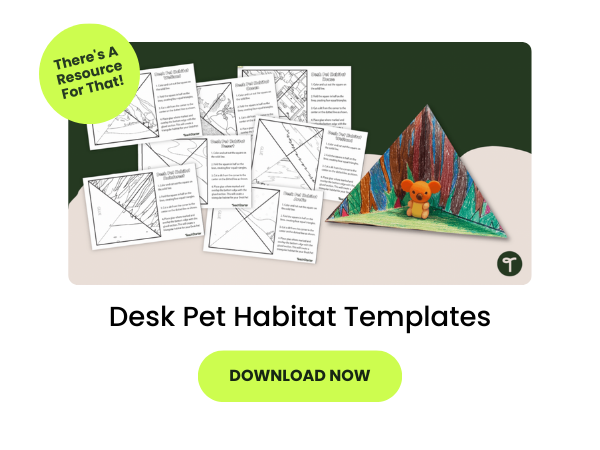 Desk Pet Habitat Templates with green 