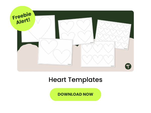 Free Heart Template with green 