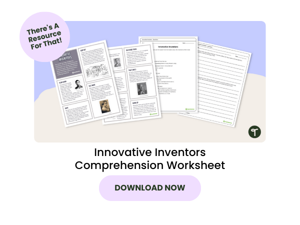 Innovative Inventors Worksheet with pink 