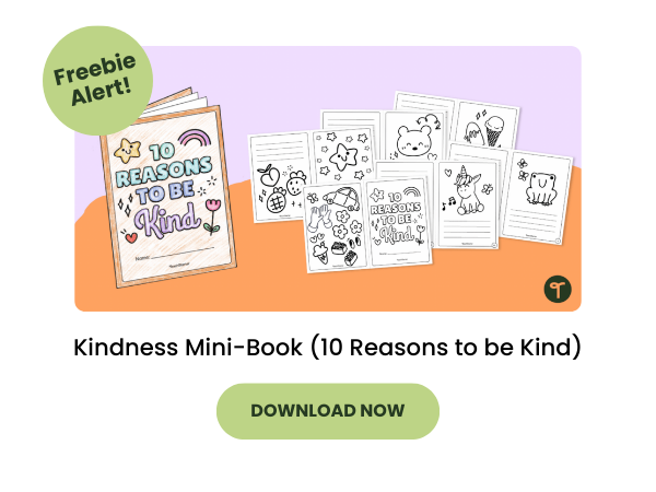 Kindness Mini-Book (10 Reasons to be Kind) with green 