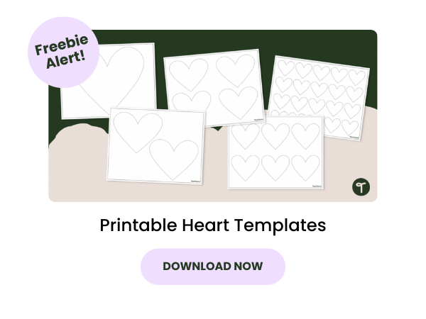 Printable Heart Templates with pink 