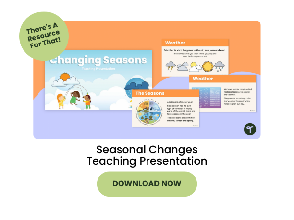 Seasonal Changes Teaching Presentation with green 