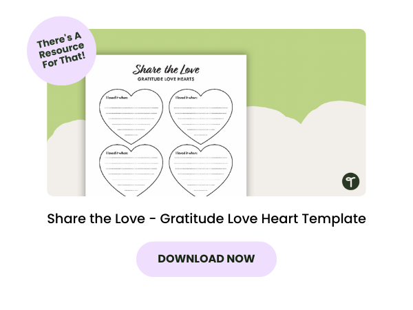 Share the Love - Gratitude Love Heart Template with pink 