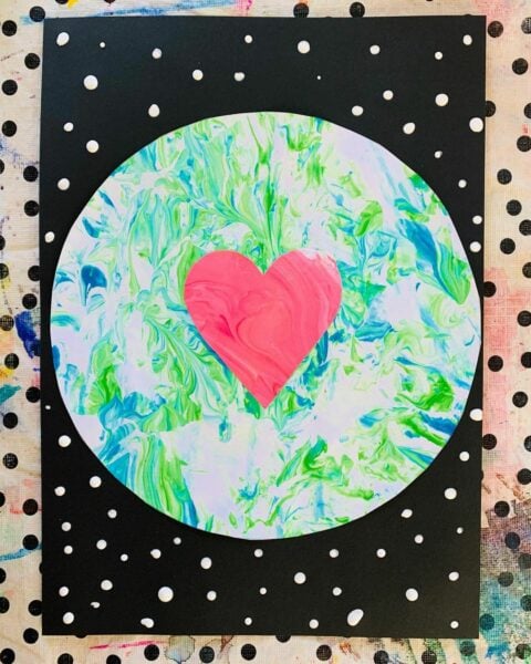 DIY Valentine's Day heart artwork