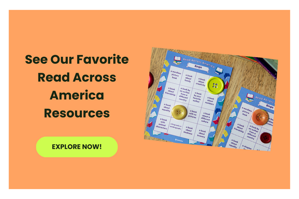 the words See Our Favorite Read Across America Resources appear beside a photo of a read across america bingo game
