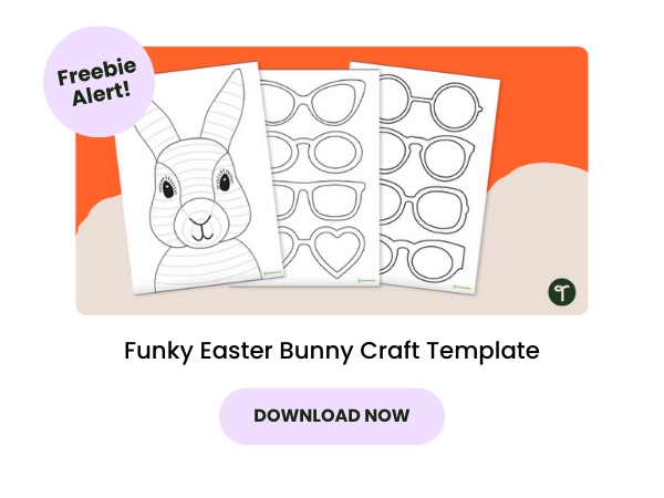 A primary school resource called 'Funky Easter Bunny Craft Template'