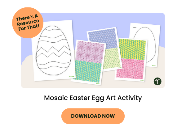 A primary school resource called 'Mosaic Easter Egg Art Activity'