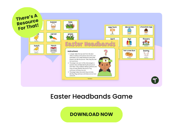 A primary school classroom 'Easter Headbands Game'