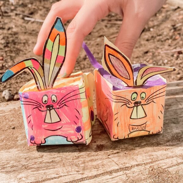 Paper bunny cubes craft