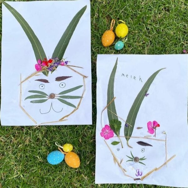 Bunny craft made of plants